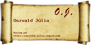 Oszvald Júlia névjegykártya