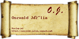Oszvald Júlia névjegykártya